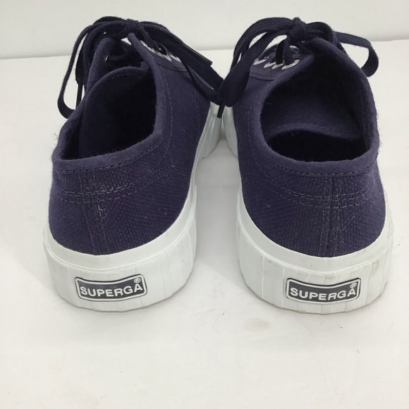 Superga COTU Classic Women’s Canvas Platform Sneaker Navy NWOT Size EU37- US 6.5 - Picture 5 of 11